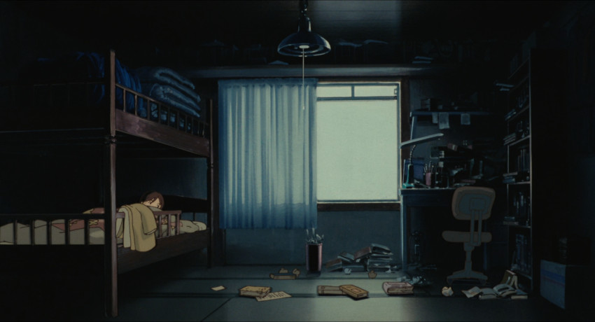 Whisper screenshot of bed at night